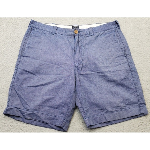 J.CREW Gramercy Shorts Mens Size 34W Blue Cotton Stretch Slash Pockets Low Waist - Picture 1 of 10